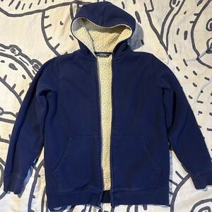 Lands' End Royal Blue Sherpa Hoodie